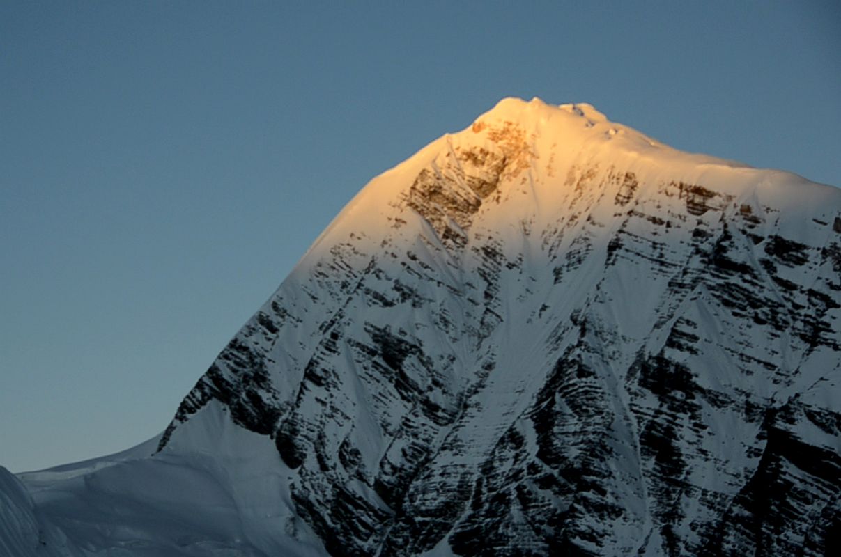 09A Chulu East Close Up At Sunrise Climbing From Col Camp To The Chulu Far East Summit 